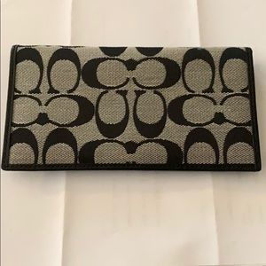 Coach black and grey checkbook holder